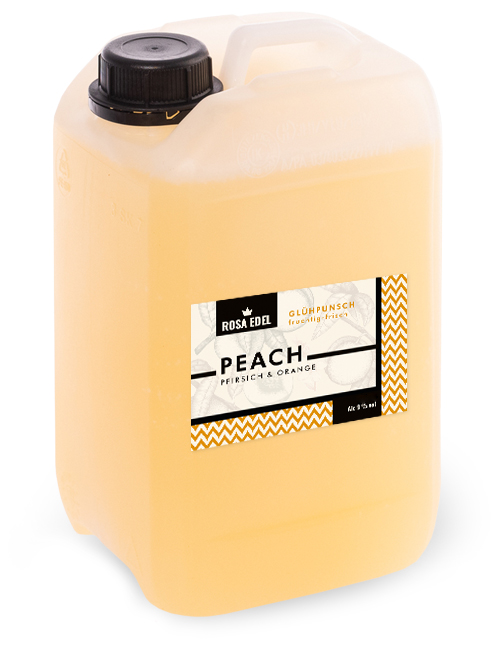 Rosa Edel Glühpunsch Peach mit Pfirsich und Orange im 3-Liter-Kanister
